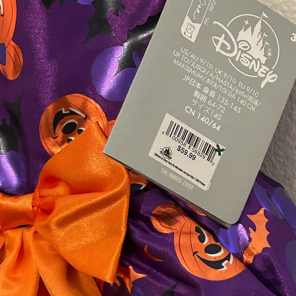 NWT Disney Parks Minnie Mouse Halloween Costume Dress and Hat girls size 9/10 - Picture 3 of 4